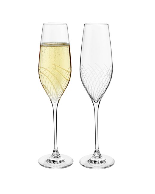 Rosendahl Holmegaard Cabernet Lines 9.9 oz Champagne Glasses Set of 2
