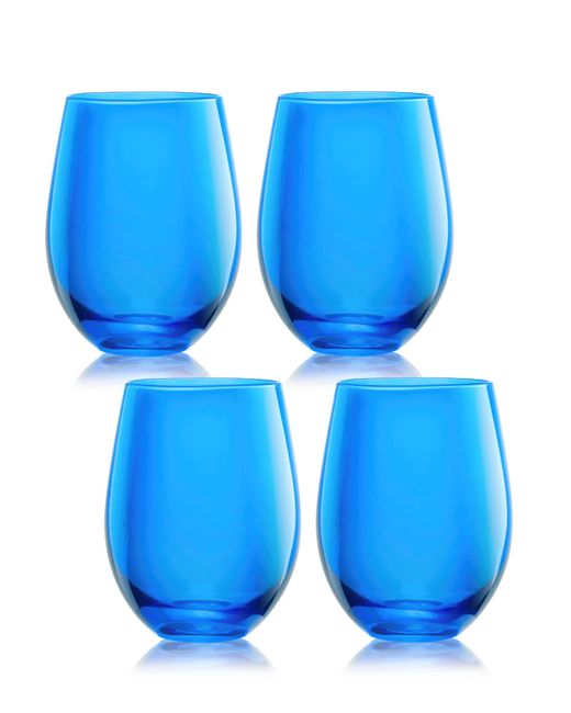 Qualia Glass Carnival Stemless 19 oz Wine Glasses Set of 4