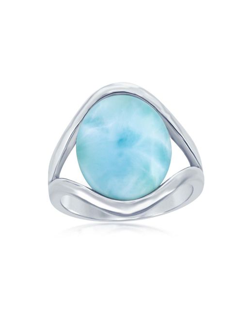 Caribbean Treasures Oval Larimar with Open Sides Ring