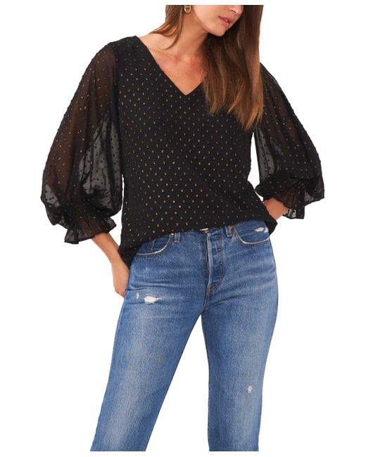 Vince Camuto V-neck Blouse with Balloon Sleeves
