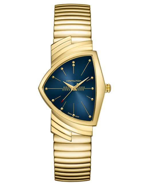 Hamilton Swiss Ventura Gold Pvd Stainless Steel Bracelet Watch 32x50mm