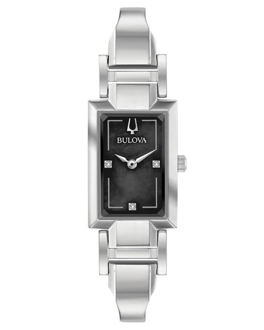 Bulova Diamond-Accent Stainless Steel Bangle Bracelet Watch 18x33mm