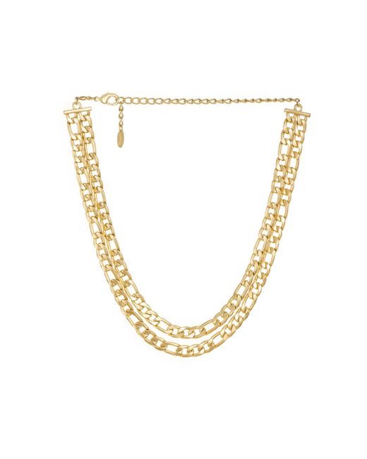 Ettika Double Plated Figaro Chain Link Necklace