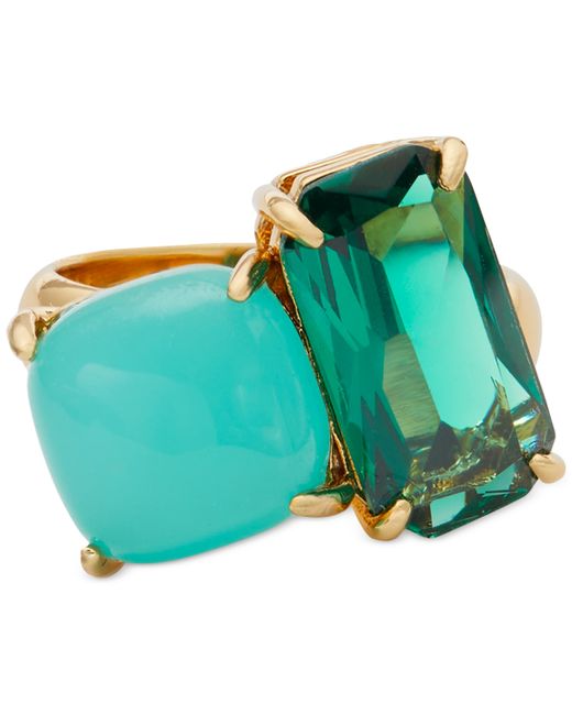 Kate Spade New York Gold-Tone Double Crystal Statement Ring