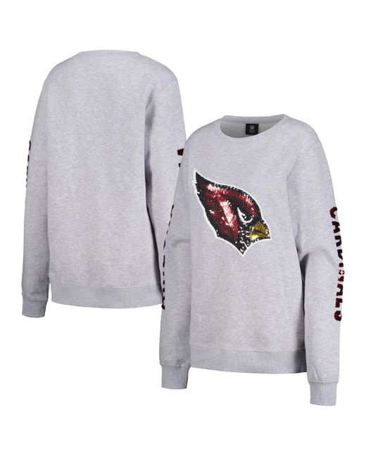 Cuce Arizona Cardinals Sequined Logo Pullover Sweatshirt