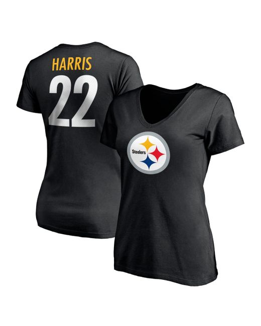 Fanatics Najee Harris Pittsburgh Steelers Player Icon Name and Number V-Neck T-shirt