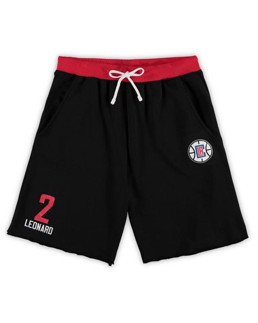 Majestic Kawhi Leonard La Clippers Big and Tall French Terry Name Number Shorts