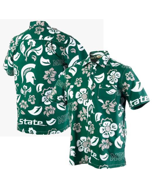 Wes & Willy Michigan State Spartans Floral Button-Up Shirt