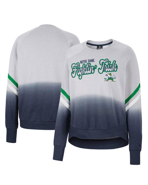 Colosseum Notre Fighting Irish Cue Cards Dip-Dye Raglan Pullover Sweatshirt