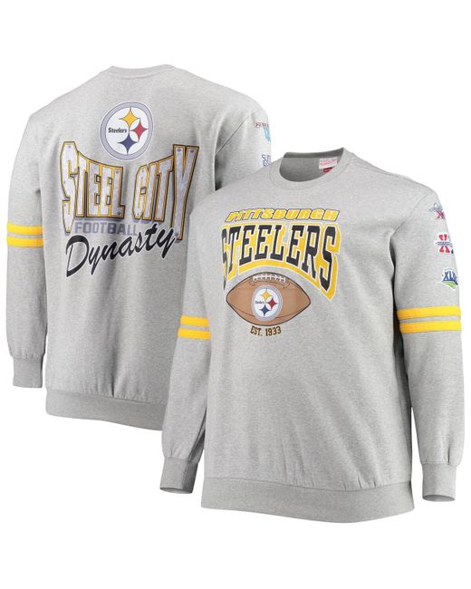 Mitchell & Ness Pittsburgh Steelers Big and Tall Allover Print Pullover Sweatshirt