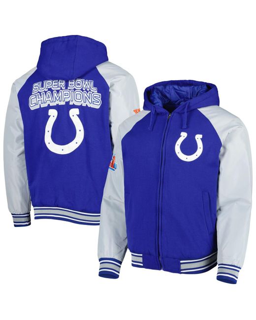 G-iii Sports By Carl Banks Indianapolis Colts Defender Raglan Full-Zip Hoodie Varsity Jacket