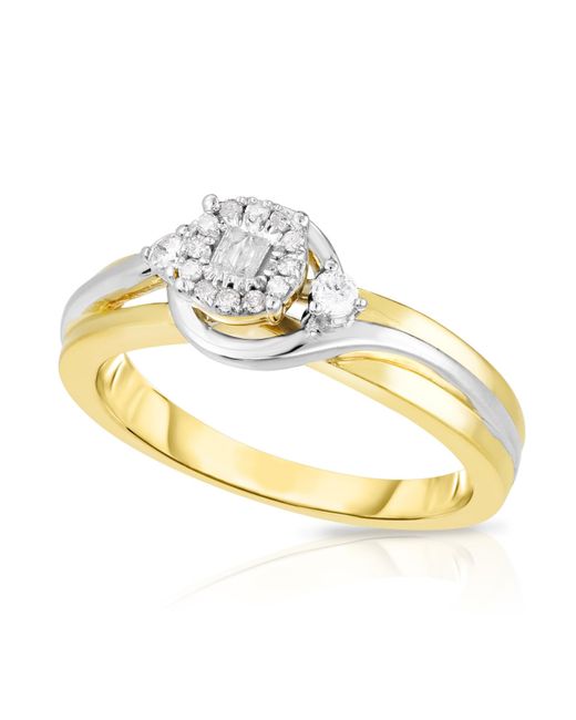 Promised Love Diamond Two-Tone Promise Ring 1 ct. t.w. Sterling 14k Yellow Gold-Plated