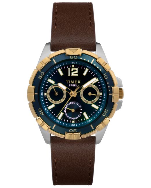 Timex Quartz Analog Premium Dress Leather Watch 44mm