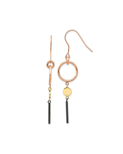 Chisel Rose and Yellow plated Dangle Earrings