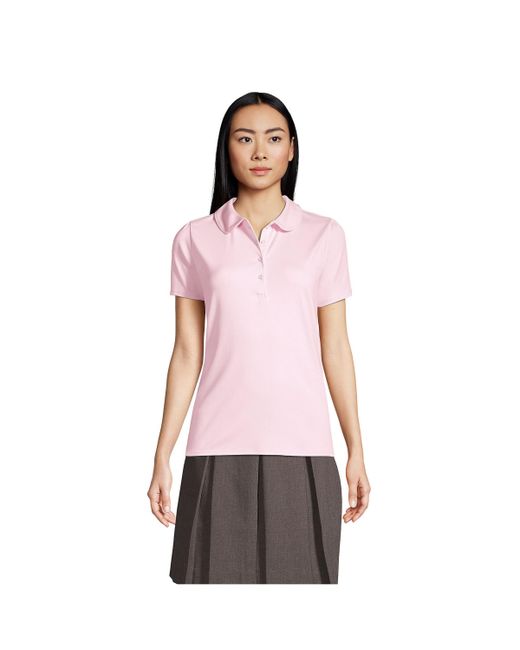 Lands' End School Uniform Short Sleeve Peter Pan Collar Polo Shirt