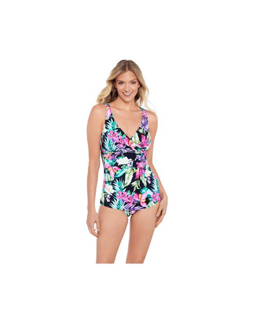 Shapesolver By Penbrooke ShapeSolver Cross Over Sarong One-Piece Swimsuit