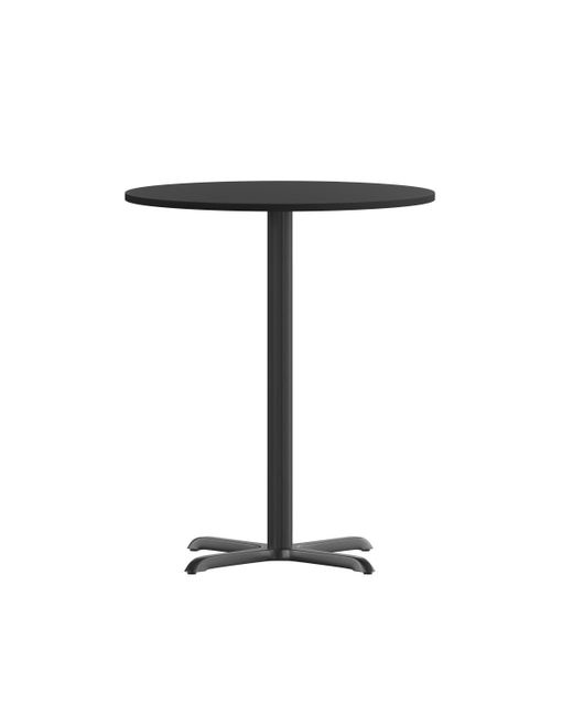Emma+oliver 30 Round Table Top With 22X22 Bar Height Base