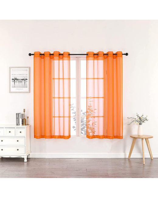 Goodgram Basics Bright 2 Piece Grommet Top Translucent Sheer Voile Window Curtain Panels 63 Long