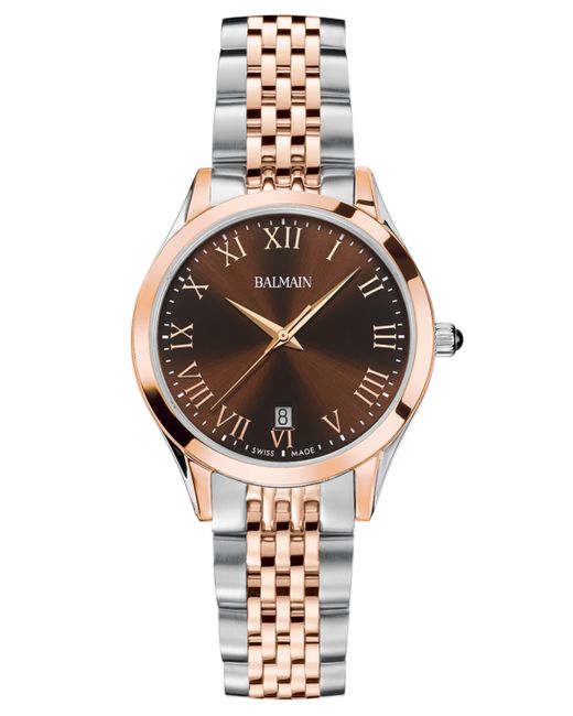 Balmain Swiss Classic R Two-Tone Stainless Steel Bracelet Watch 34mm pink