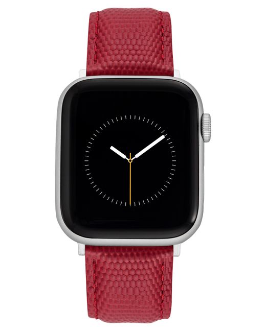 Withit Genuine Leather Strap with Silver-Tone Stainless Steel Lugs for 42mm 44mm 45mm Ultra 49mm Apple Watch