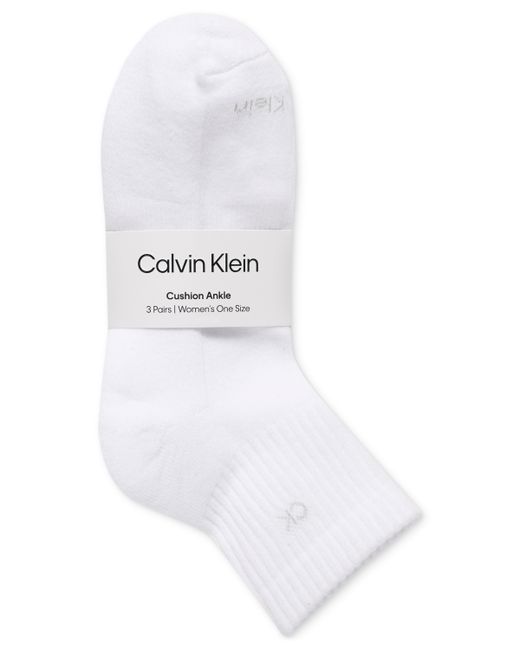 Calvin Klein 3-Pk. Cushion Quarter Socks