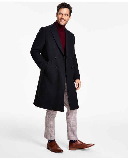 Tommy Hilfiger Modern-Fit Solid Double-Breasted Overcoat