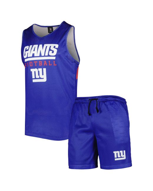 Foco New York Giants Colorblock Mesh V-Neck and Shorts Set