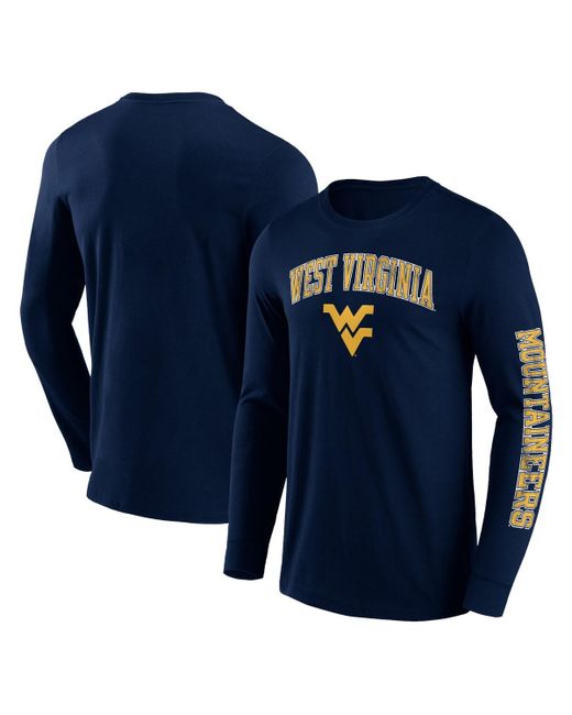 Fanatics West Virginia Mountaineers Distressed Arch Over Logo 2.0 Long Sleeve T-shirt