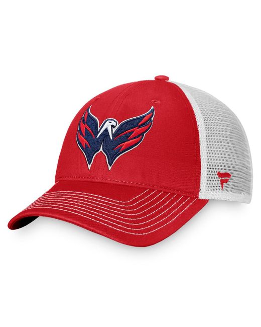 Fanatics White Washington Capitals Slouch Core Primary Trucker Snapback Hat