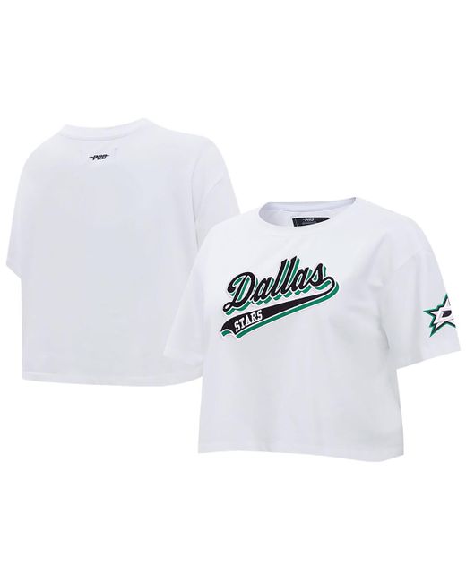 Pro Standard Dallas Stars Boxy Script Tail Cropped T-shirt