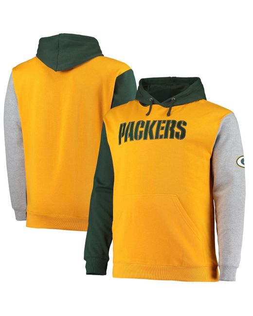 Profile Gold-Tone Bay Packers Big and Tall Pullover Hoodie
