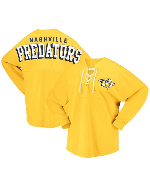 Fanatics Nashville Predators Spirit Lace-Up V-Neck Long Sleeve Jersey T-shirt
