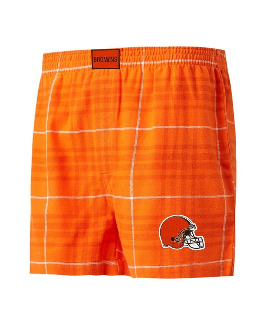 Concepts Sport White Cleveland Browns Concord Flannel Boxers