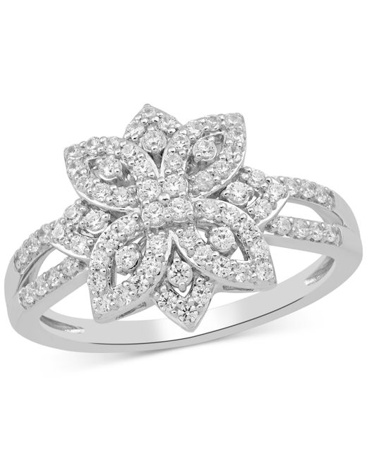 Macy's Diamond Flower Cluster Statement Ring 1/2 ct. t.w.