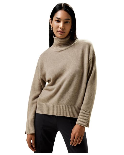 LilySilk Turtleneck Relaxed-Fit Cashmere Sweater for