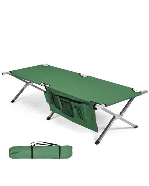Sugift Folding Portable Camping Cot with Carrying Bag and Side Pockets