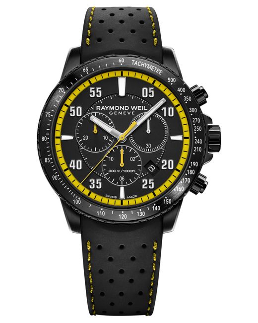 Raymond Weil Swiss Chronograph Tango Perforated Rubber Strap 43mm