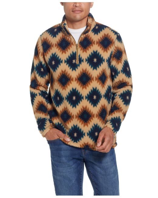 Weatherproof Vintage Southwest Printed Sherpa Quarter-Zip Sweater