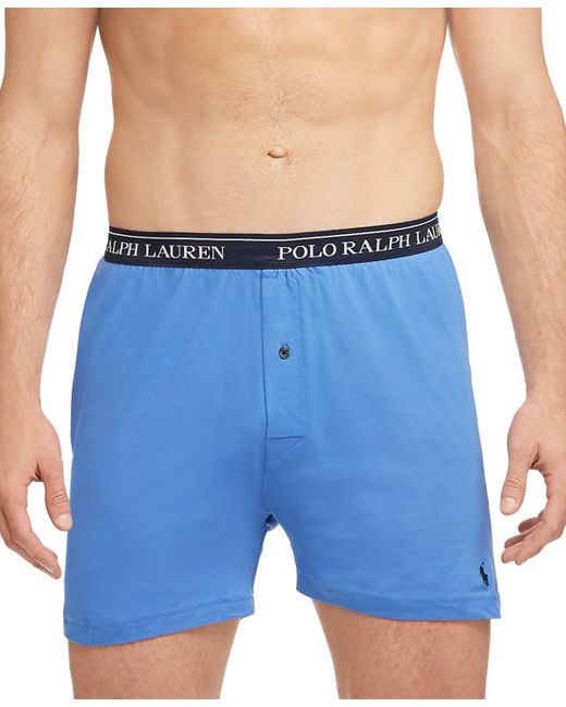 Polo Ralph Lauren 5-Pack Classic-Fit Cotton Knit Boxers Rugby Royal Cruise Navy