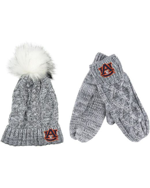 Zoozatz and Auburn Tigers Cuffed Knit Pom Hat Mittens Set