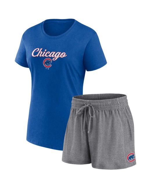 Fanatics Chicago Cubs Script T-shirt and Shorts Combo Set