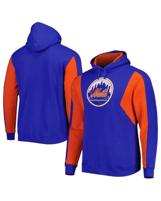 Mitchell & Ness and New York Mets Colorblocked Fleece Pullover Hoodie