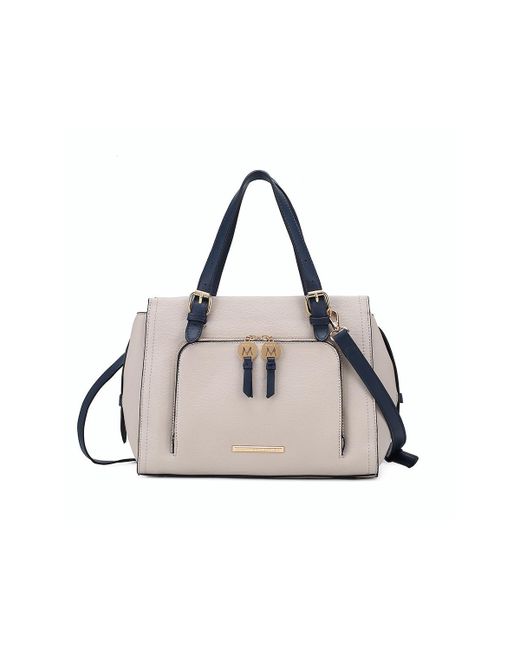 MKF Collection Elise block Satchel Handbags by Mia k