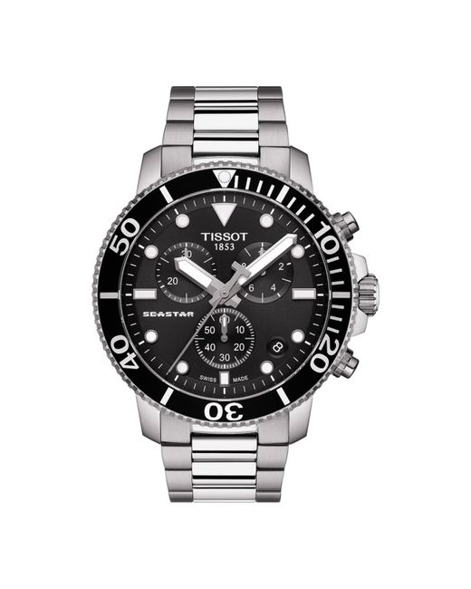 Tissot Swiss Chronograph Seastar 1000 Stainless Steel Bracelet Diver Watch 45.5mm