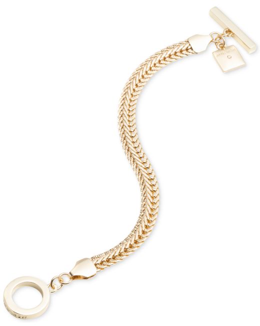 AK Anne Klein Tone Flat Chain Toggle Bracelet