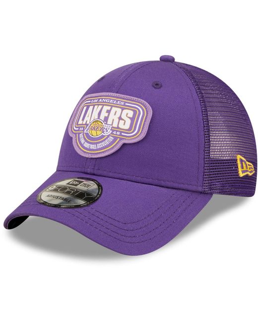 New Era Los Angeles Lakers Team Logo Patch 9FORTY Trucker Snapback Hat