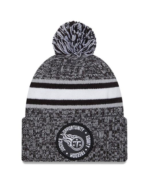 New Era Tennessee Titans 2023 Inspire Change Cuffed Knit Hat with Pom