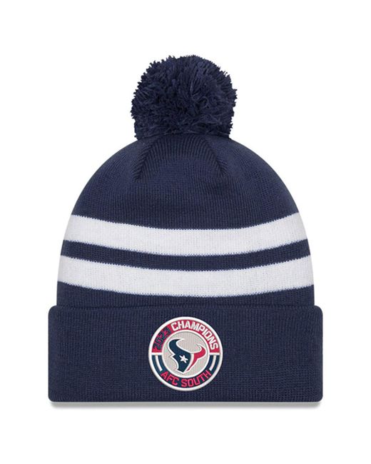 New Era Houston Texans 2023 Afc South Division Champions Cuffed Knit Hat with Pom