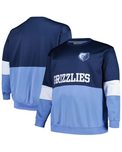 Fanatics Light Blue Memphis Grizzlies Big and Tall Split Pullover Sweatshirt