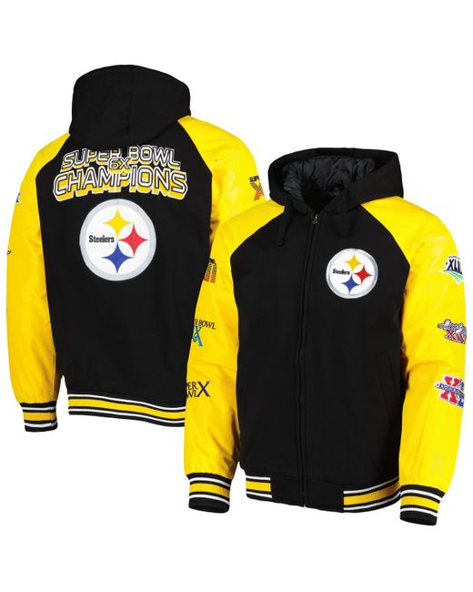 G-iii Sports By Carl Banks Pittsburgh Steelers Defender Raglan Full-Zip Hoodie Varsity Jacket